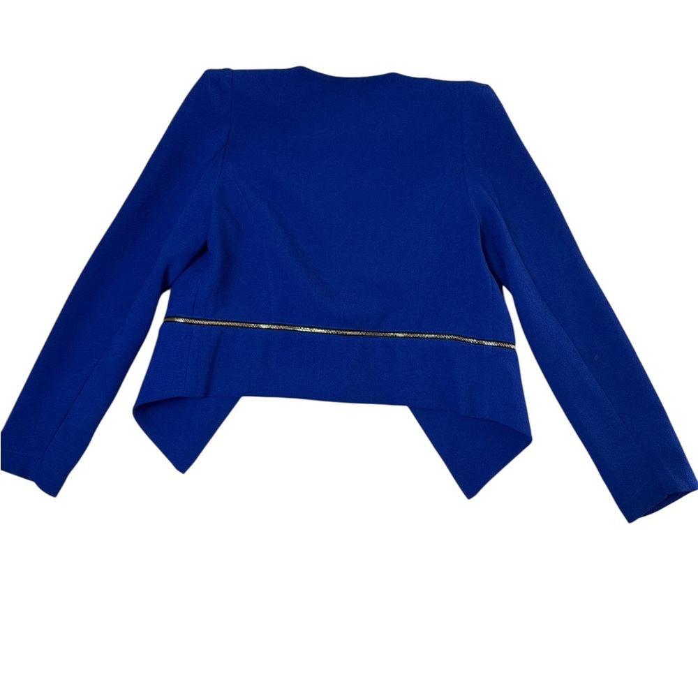 Mittoshop Royal Blue Asymmetrical Blazer – Size S with Gold Zipper Detail‎ - Picture 7 of 7